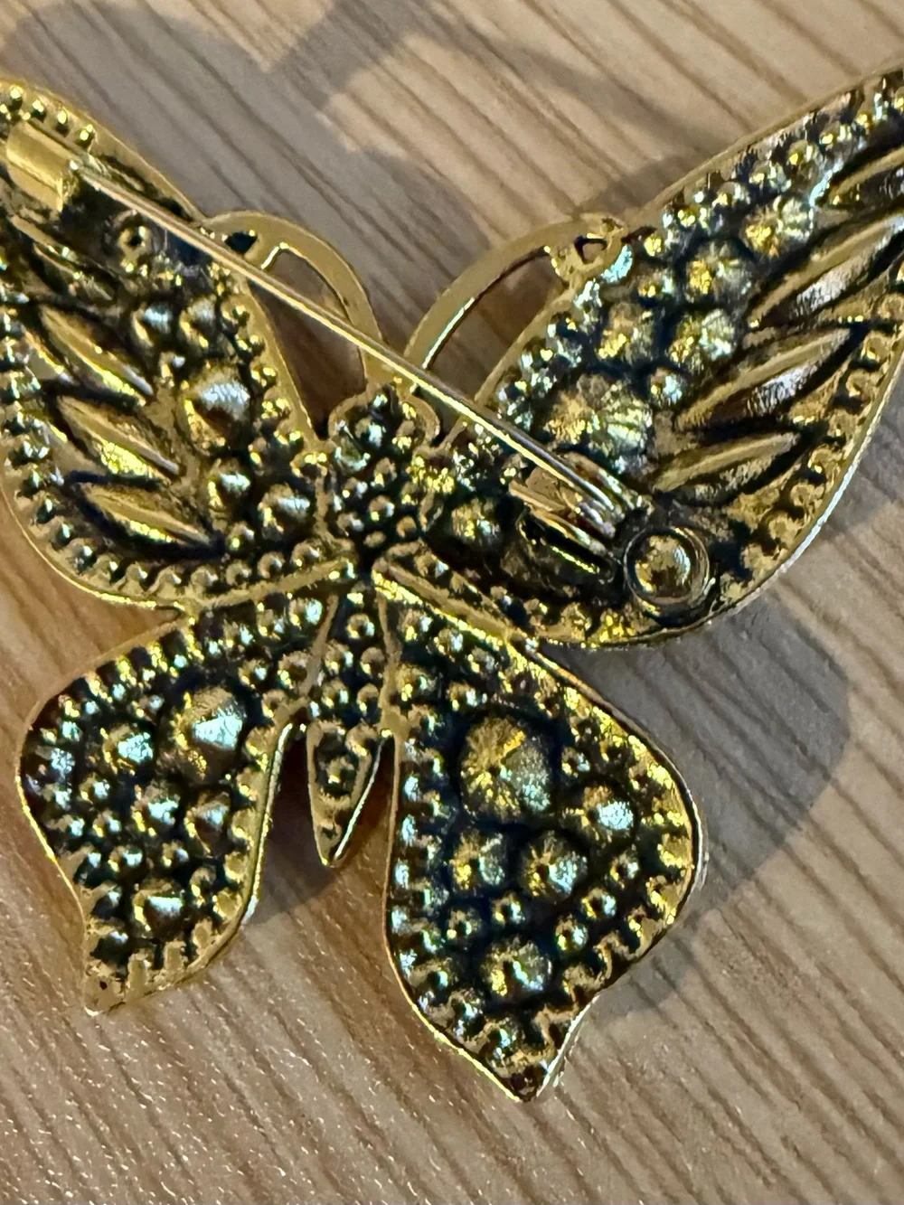Pink Crystal Butterfly Brooch  and Leaf  Rhinestones